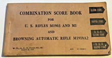 1942 WWll Military US Rifles M1903 & Browning M1918A2 Combination Score Book