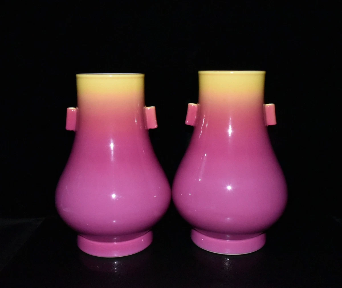 雍正年製粉彩三口葫芦瓶、サイズ約高さ24cm径约16cm 【公式通販】