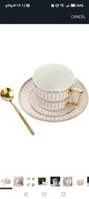 XUDREZ European Style Tea Cup Set, 8.5oz/250ml Bone China Coffee Tea Cups with 