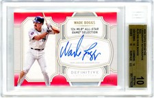 2020 Topps Definitive Collection Legendary Auto Red 1/1 Wade Boggs BGS 10