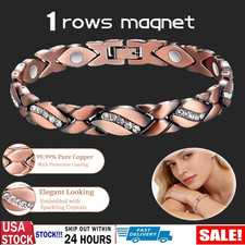 Pure Copper Bracelet 3000 Gauss Magnetic Therapy Strong Healing 8.5In US