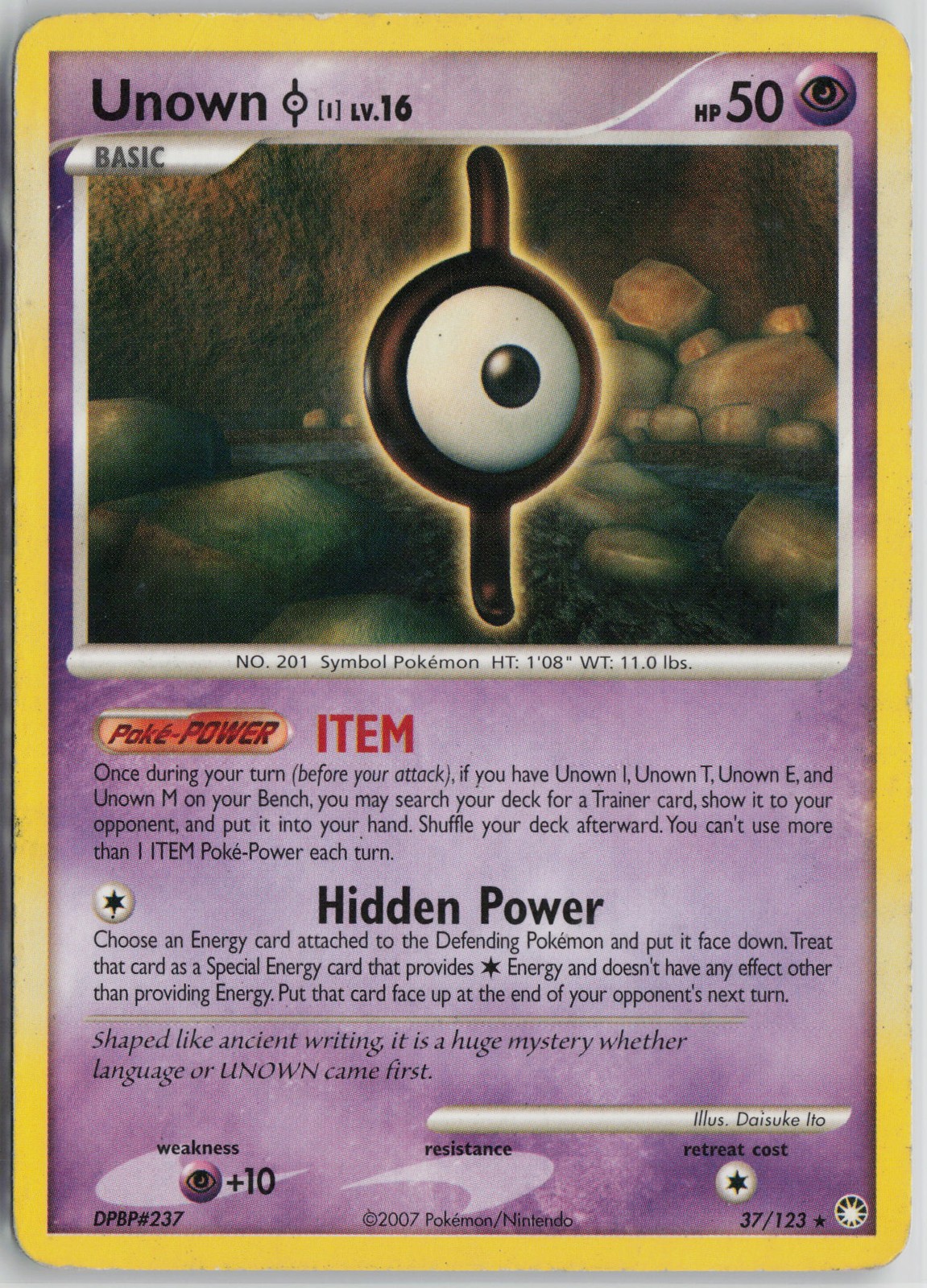 Pokemon Unown [I] 37/123 Mysterious Treasures Normal card