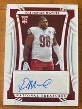 2022 National Treasures Phidarian Mathis Ruby Auto /98 Commanders Jets #119