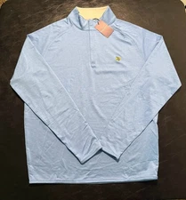 NWT MEN'S PETER MILLAR 1/4 ZIP PULLOVER, SIZE: M, COLOR: LT BLUE HEATHER (M7.23)