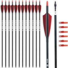 30" Carbon Arrows Archery Target Practice Hunting with 4" Black Red 