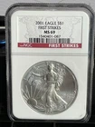2001 AMERICAN SILVER EAGLE NGC MS69 FIRST STRIKE