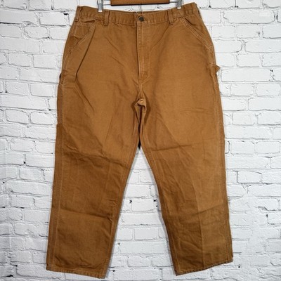 Carhartt B11 BRN Washed Duck Work Dungaree Pants Mens 38x32 Loose Original Fit