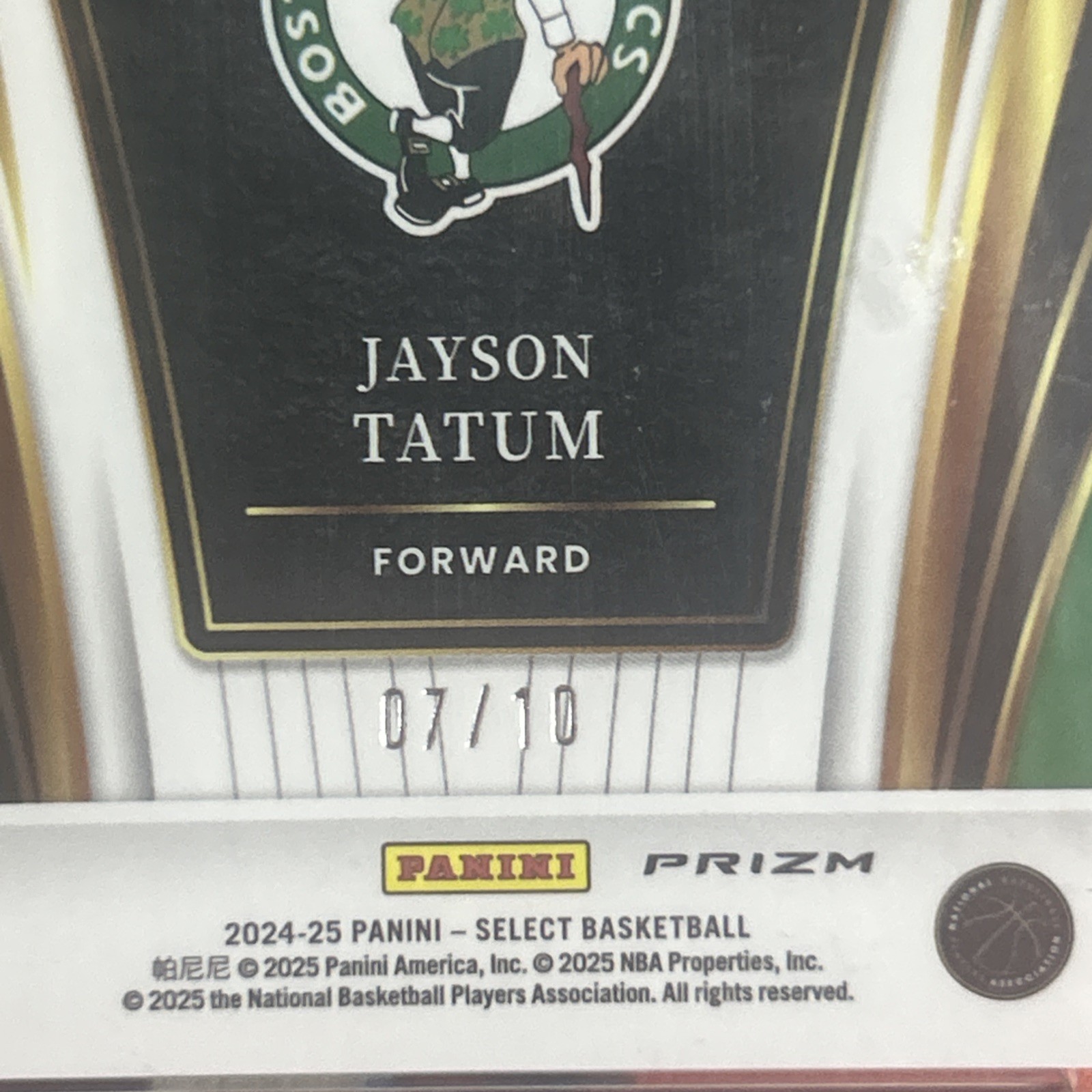 /10‼️ 2024 Panini Select Jason Tatum Clutch GOLD Prizm PSA 10 GEM MINT Celtics view 3