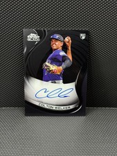2022 Topps Chrome Black Colton Welker Base RC Auto #CBA-CW Rockies