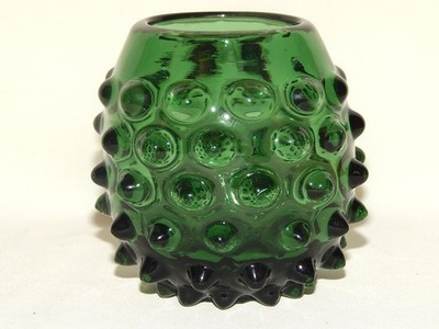 Vetro Verde di Empoli Glas Igel - Vase Vintage  1960er  grün