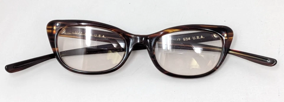 Gafas con estuche vintage de los años 50 U/Z 534 Cateye caparazón de tortuga para mujer Foto 2 de 4