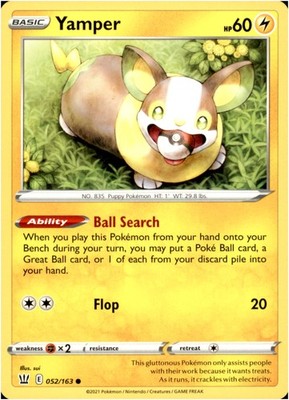 Yamper 052/163 Common - Pokemon SWSH05: Battle Styles LP-NM