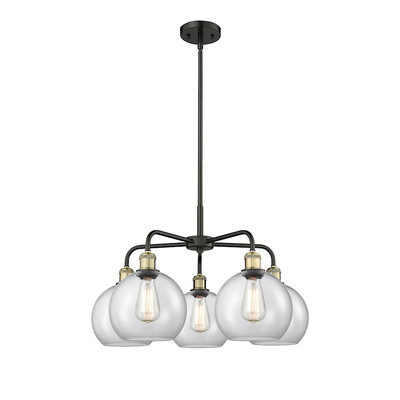Innovations Athens 5Lt 26'' Stem Chandelier, BKB/Clear - 516-5CR-BAB-G122-8