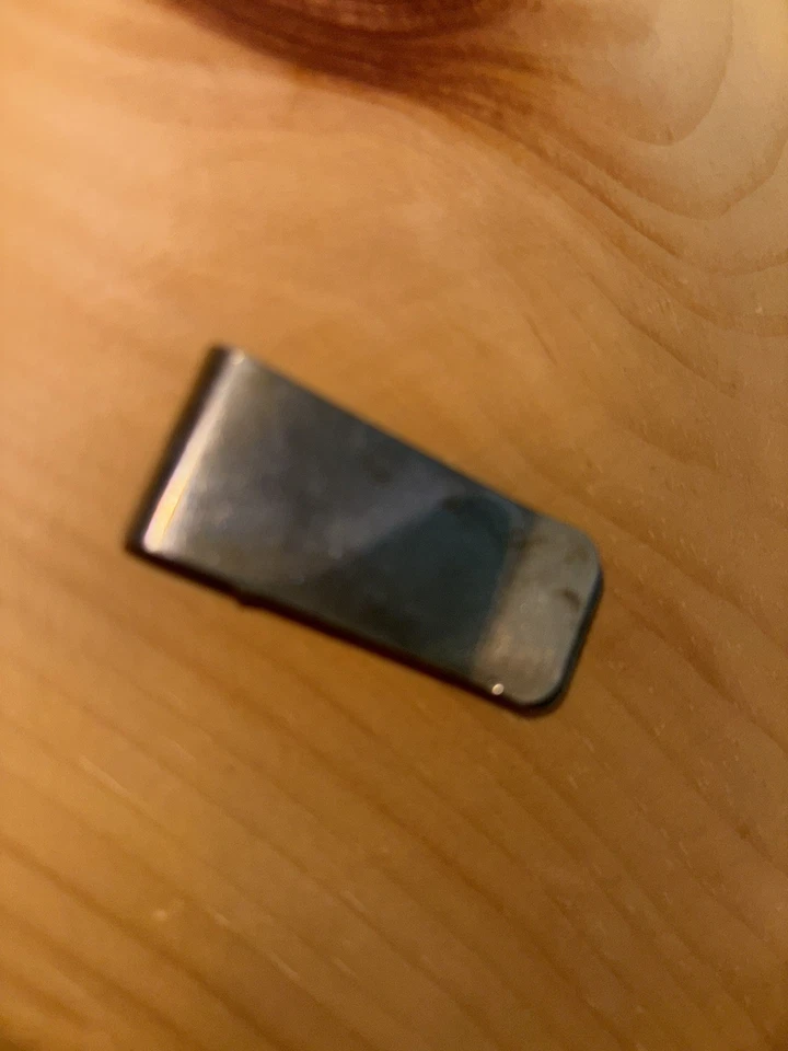 Clip de dinero vintage Navajo de plata esterlina gema azul turquesa estampado 925 ¡raro!! Foto 4 de 4