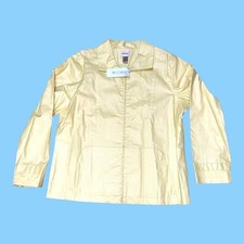 Chicos Chartreuse Yellow Pearl Coat Jacket Size 2 Cotton Womens Topwear NWT 108