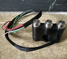 7/8" 22mm Motorcycle Handlebar Switch 3 Push Button Switch Momentary - FAST SHIP