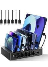Charging Station for Multiple Devices 68W 6 Port Phone Charger Dock