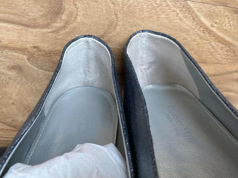 Planos de ballet granate Hill gris grafito EE. UU. para mujer 10 cuero italiano nuevo en caja gris Foto 2 de 4