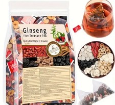 Ginseng Five Treasure Tea   75 Premium Tea Bags -2 Bags