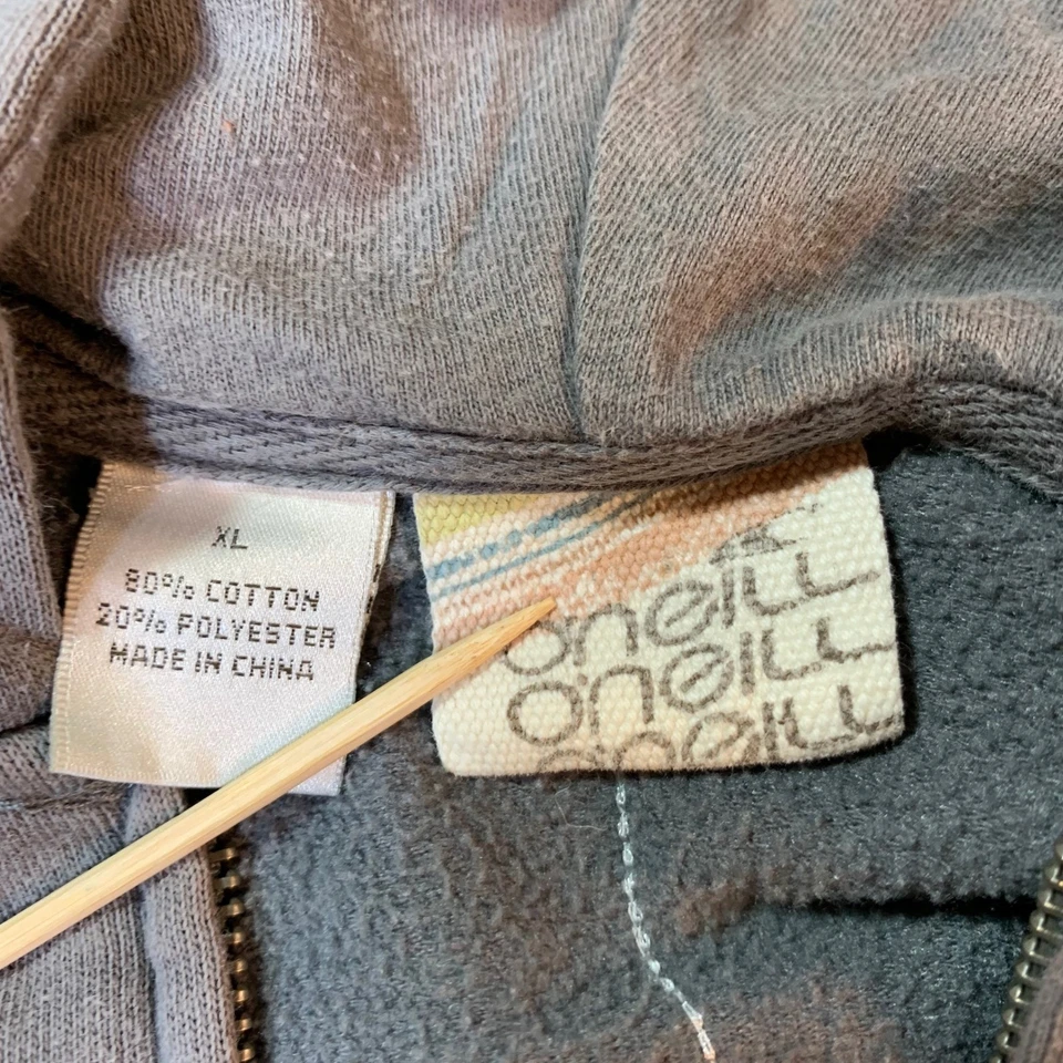 Sudadera con Capucha O'Neill Surf Cremallera Para Mujer XL Gris Sol Gráfico Bordado Costero Foto 4 de 4