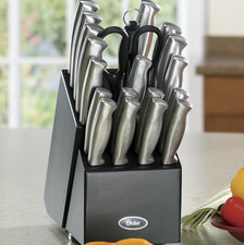 Oster 22-Piece Baldwyn Knife Block Set with Stainless Steel Cutlery
