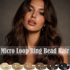 Microlink Hair Extensions Micro Loop Ring Beads 100 Remy Human Hair 1g/s 0.5g/s