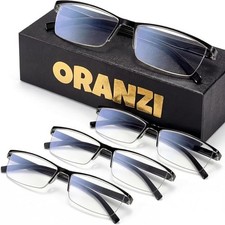 Reading Glasses Men Blue Light Readers for Computer Reading 4 Pack TR90 Ligh