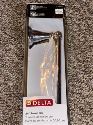 New Delta Windemere Collection 24'' Bath Towel Bar- Chrome Finish D79624-PC Masco