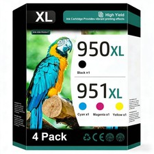 950XL and 951XL Ink Cartridges Combo Pack 4-Pack for HP 950XL 951XL Ink Cartr...