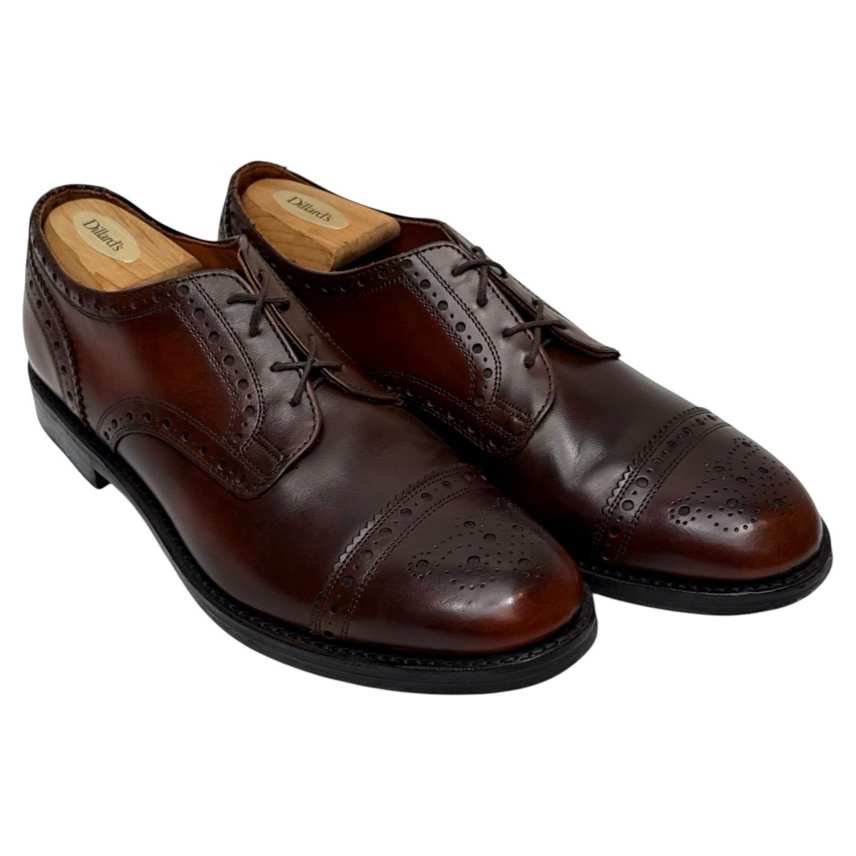 Allen Edmonds Whitney Brown Leather Brogue Capped Toe Derby  display picture 2
