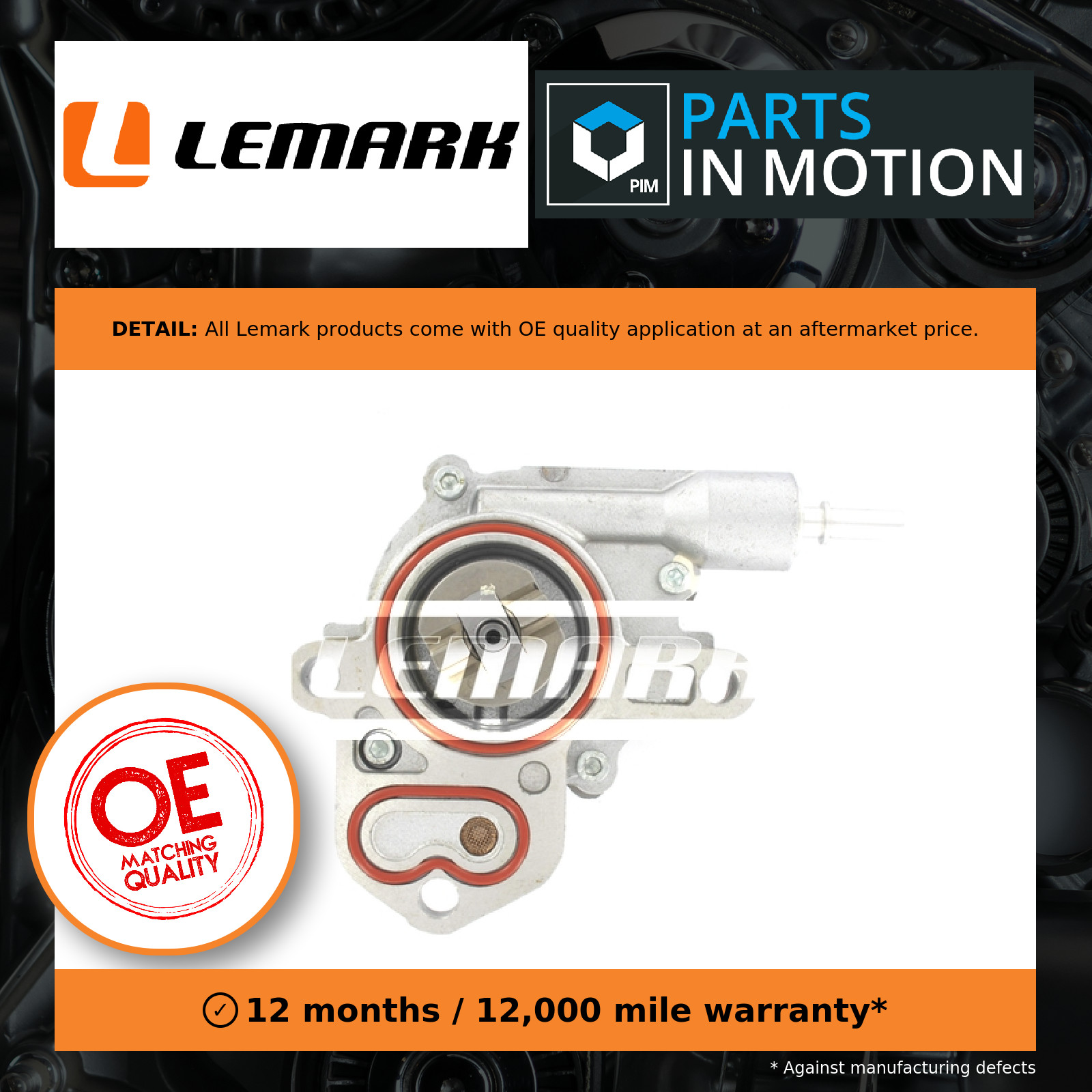 Vacuum Pump fits CITROEN XSARA PICASSO N68 2.0D 00 to 11 Lemark 456561 456564