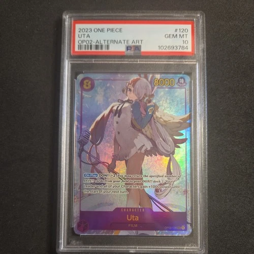 2023 ONE PIECE OP02-PARAMOUNT WAR ALTERNATE ART #120 UTA PSA 10