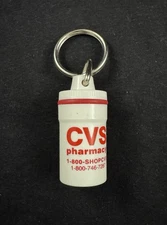 Vintage CVS Pharmacy Medicine Pill Bottle Plastic Keychain