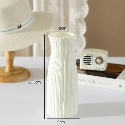 Simple Plastic Vase Silver Willow Hydroponic Flower Desktop Living Room Decor