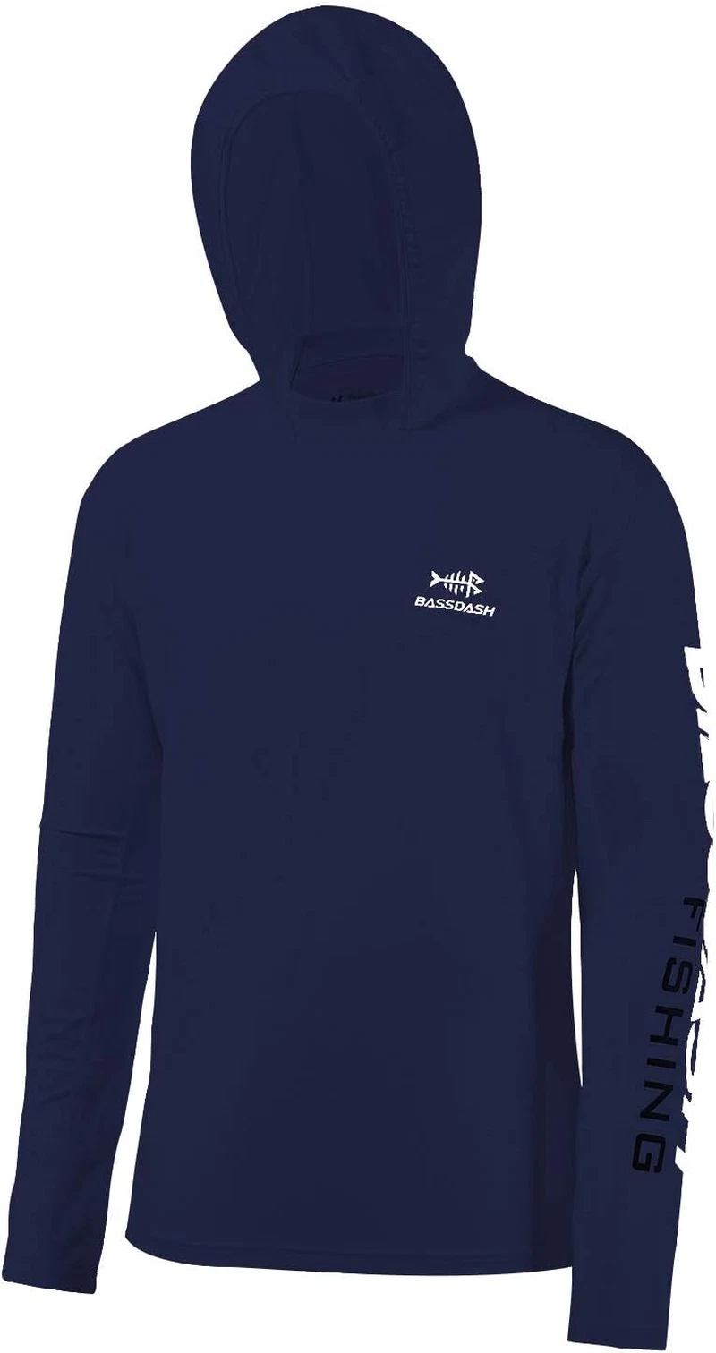 UPF 50+ Men’S UV Sun Protection Long Sleeve Performance Fishing Hoodie Hooded Sh