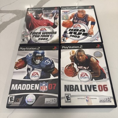Sony Playstation 2 PS2 Sports Game Lot Of 4 Tiger Woods 02,  NBA Live, Madden 07