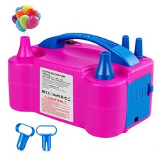 Electric Balloon Pump with Dual Nozzle, Rose Red