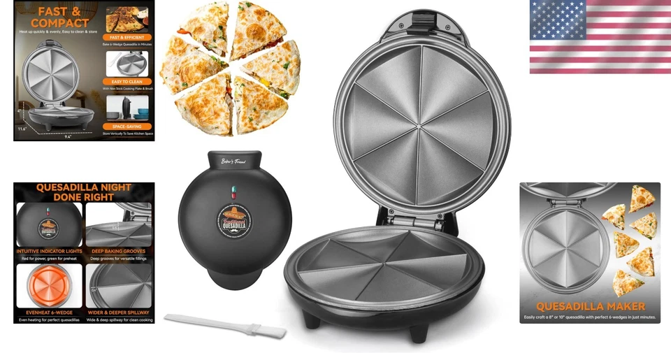 Deluxe Quesadilla Maker с дополнительной начинкой дизайн, нескользящий и 900 Вт мощности - Изображение 2 из 4