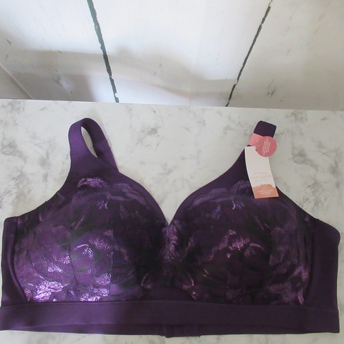 New Cacique Bra 46D Purple Lace Lightly Lined No Wire Plus Size ...