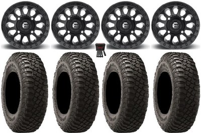 Fuel Vector MB 14'' Wheels 32'' BFG KM3 Tires Can-Am Defender