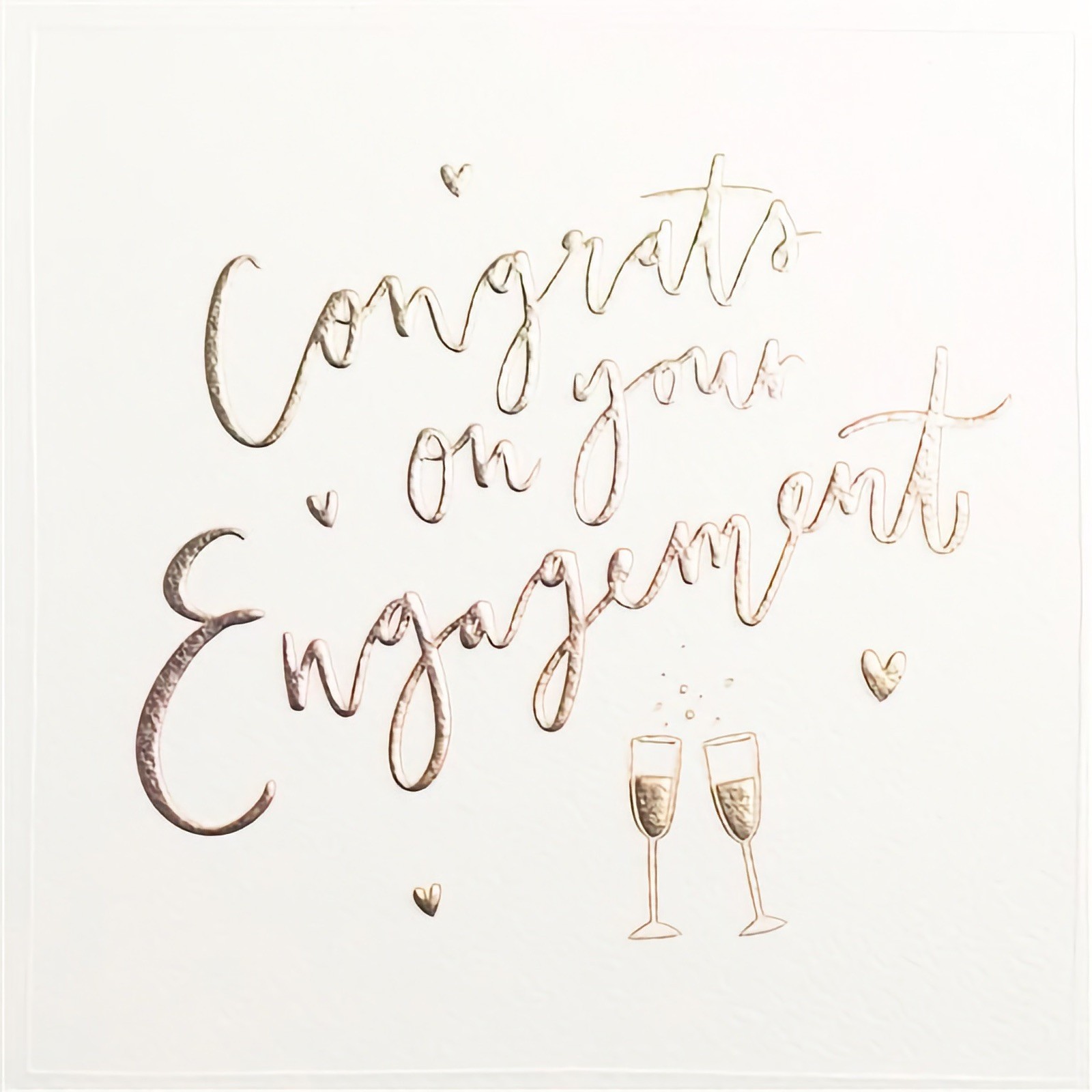 Congrats On Your Engagement Card Premium Male Female Gold Foil Text Design