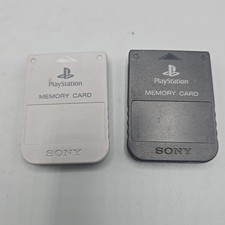 Original OEM Sony PlayStation 1 Gray Memory Card PS1 Authentic SCPH-1020 Black