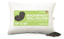 Bean Products 13" x 18" Travel Bed Pillow for Sleeping – Organic Buckwheat Fi...