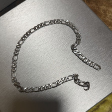 Mens Silver Figaro Chain Necklace Lobster Cla...