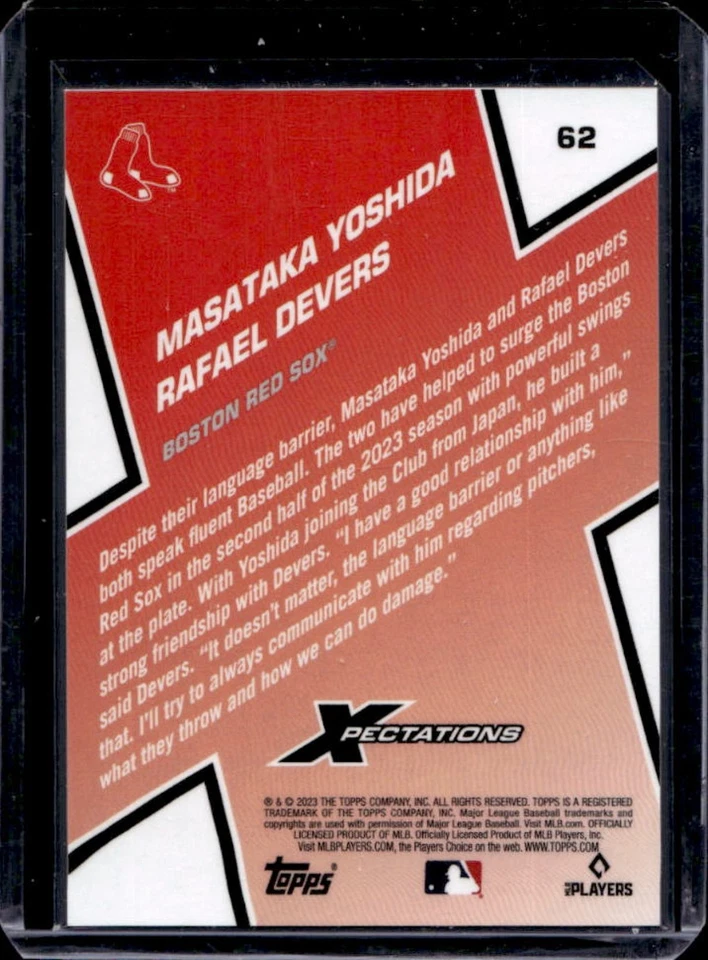 2023 Topps Xpectations Masataka Yoshida Rafael Devers Circuit Citrus #9/25 - Image 2 of 2