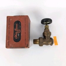 Antique Ohio Brass Co. 3/4" Radiator Gate Valve With Union No. 5000 Old Stock 1
