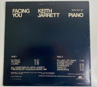 独LP Keith Jarrett Facing You ECM1017ST ECM Records /00260 Keith Jarrett ‎ ~Facing You ~ Vintage GERMAN IMPORT LP ECM