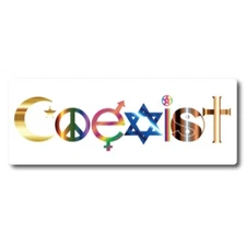 Coexist Magnet Decal, 3x8 Inches Heavy Duty Automotive Magnet for Car Truck SUV