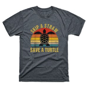 Skip-A-Straw-Save-A-Turtle-Vintage-Men-039-s-Short-Sleeve-Tee-Retro-Cotton-T-Shirt