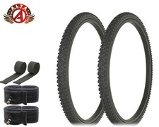 Alta Bicycle Performance Tire 26 X 1.75 Black Rough Knobby Tread 6pc Set.